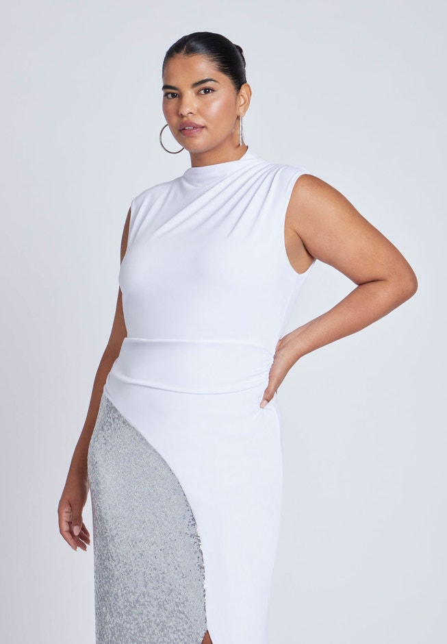 funnel neck knit dress Women's Cozy Jersey Funnel-Neck Long-Sleeve Dress, Heather Doe, Size L