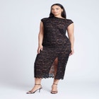 Lace Fitted Midi Dress image number null