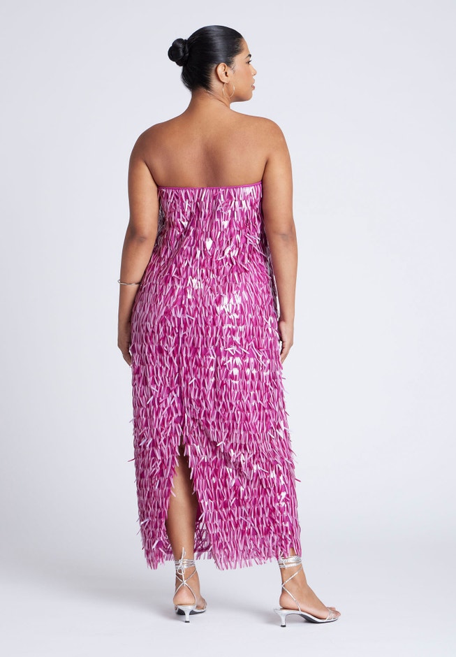 Strapless Paillette Dress | ELOQUII Strapless Paillette Dress | ELOQUII