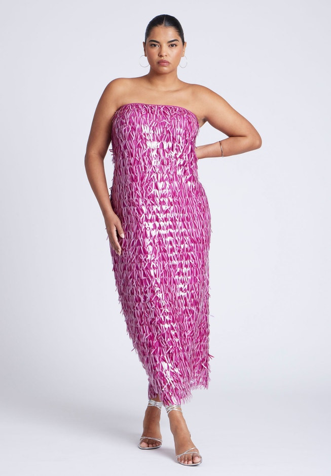 Strapless Paillette Dress ELOQUII1