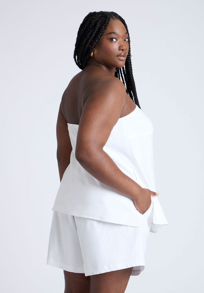 Linen Column Tube Top image number 1