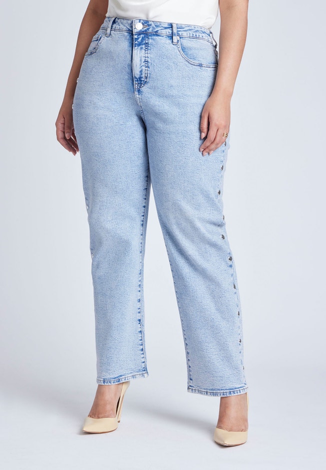 Straight Leg Jean With Studs image number 0