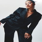 Satin Double Breasted Blazer image number null