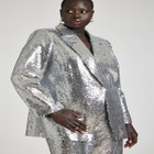 Silver Shimmer Blazer image number null