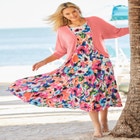 Rib Trim Cardigan Shrug Sweater image number null