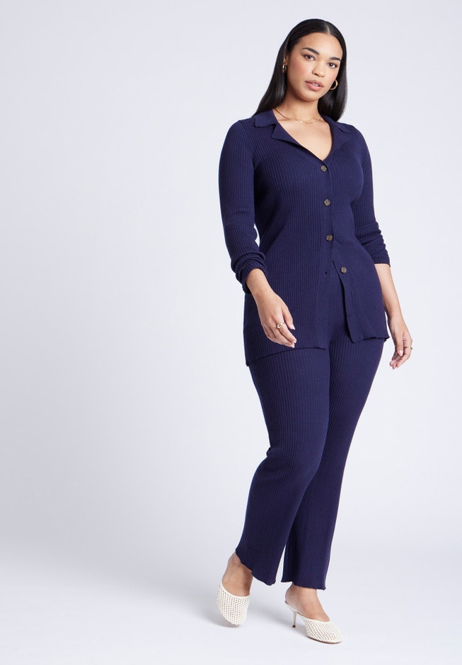 Ribbed Sweater Pull On Pant image number null