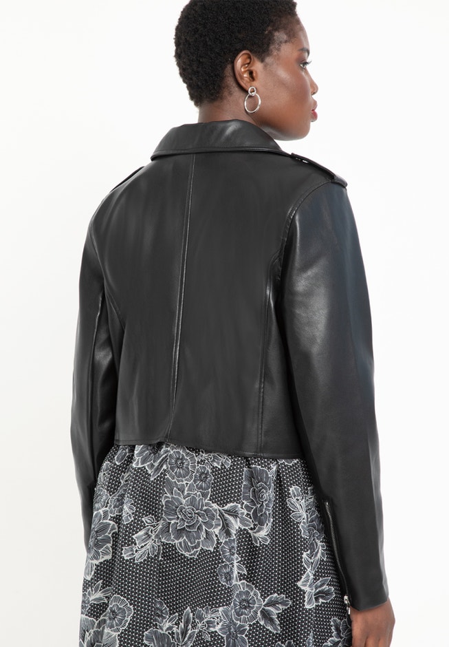 Faux Leather Moto Jacket image number 1
