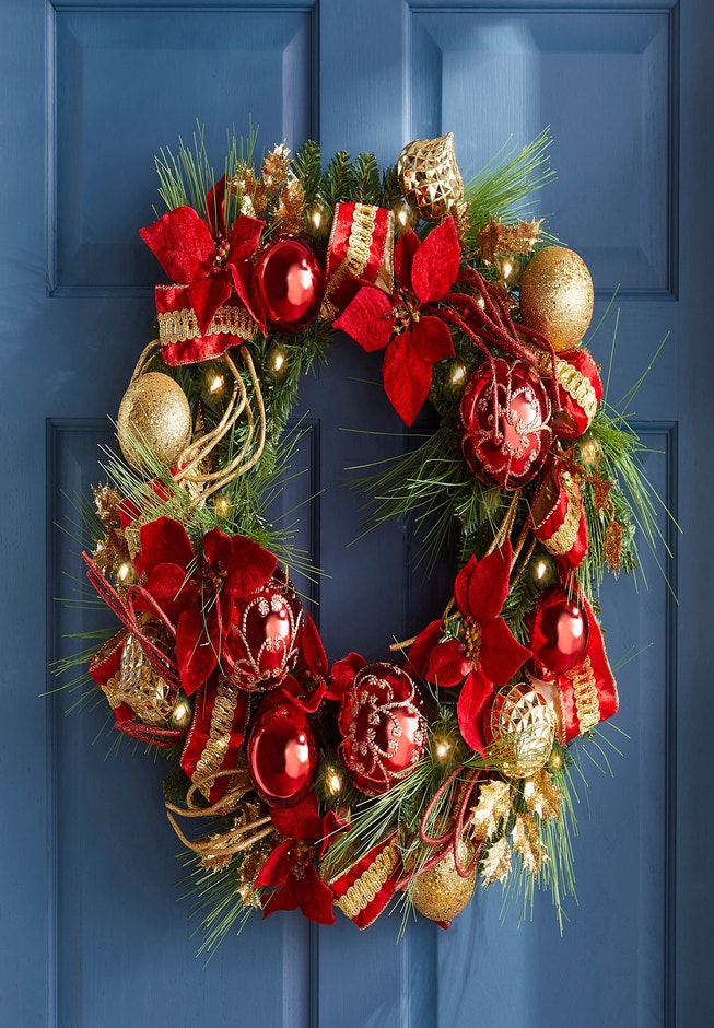 28" Pre-Lit Ribbon Wreath image number 0