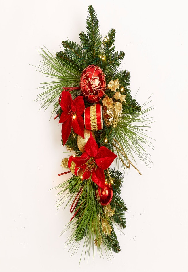 27" Pre-Lit Ribbon Swag image number 0