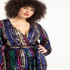 Multicolor Stripe Sequin Jumpsuit image number null