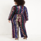 Multicolor Stripe Sequin Jumpsuit image number null