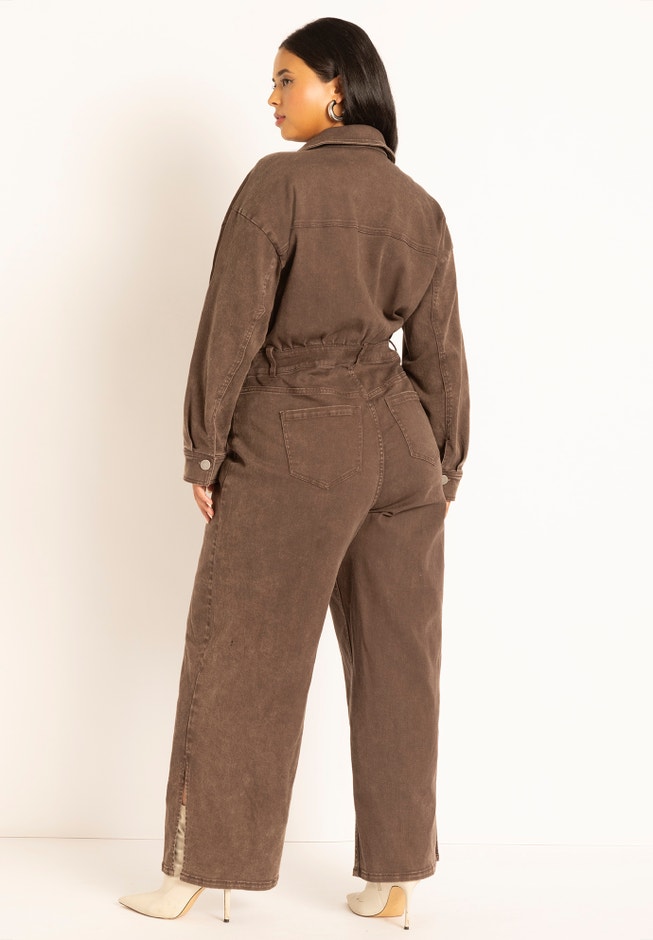 Exaggerated Sleeve Denim Jumpsuit image number 2