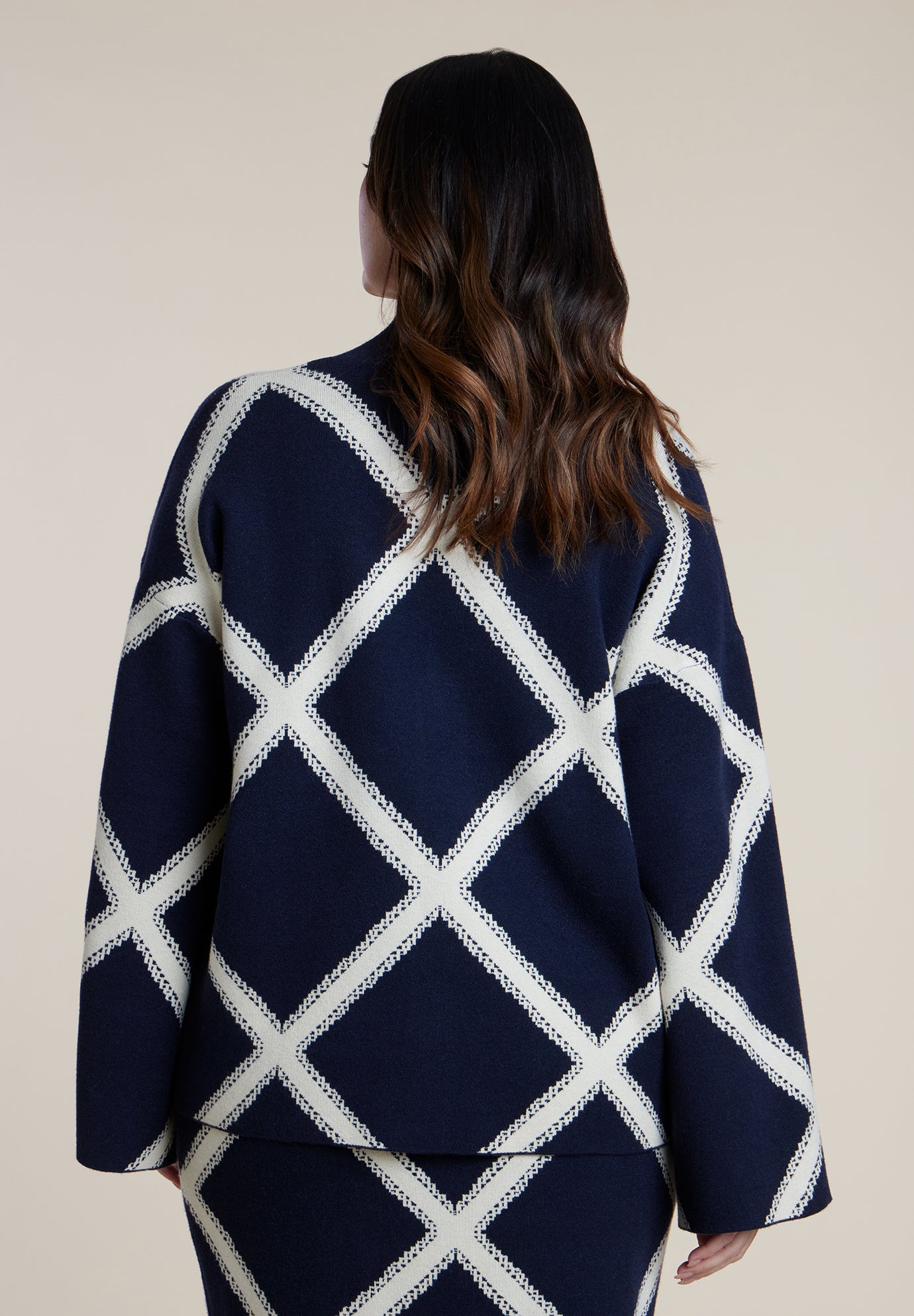 Mock Neck Intarsia Sweater image number 1