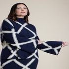 Mock Neck Intarsia Sweater image number null