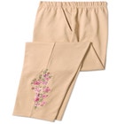 7-Day Knit Embroidered Straight-Leg Pull-On Pants image number null
