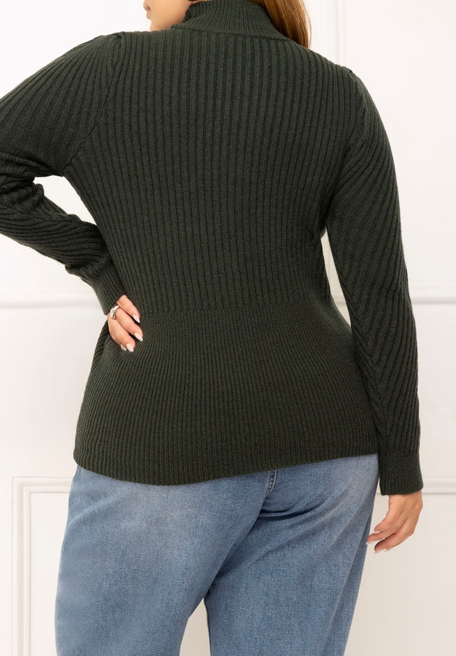 ELOQUII Elements Bustier Detail Knit Sweater image number 1