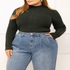 ELOQUII Elements Bustier Detail Knit Sweater image number null