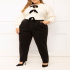 ELOQUII Elements Tie Front Sweater image number null