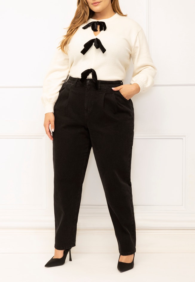 ELOQUII Elements Tie Front Sweater image number 3