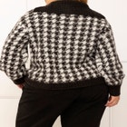 ELOQUII Elements 1/3 Zip Houndstooth Sweater image number null