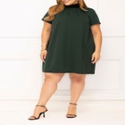 ELOQUII Elements Neck Bow Mini Dress image number null