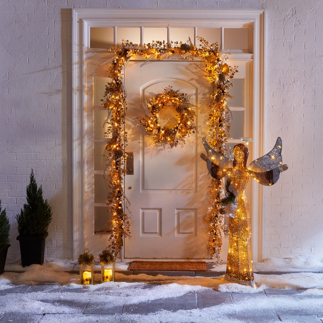 6' Pre-Lit Gold & Silver Garland image number null