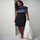 Tummy Control Bi-Stretch Pencil Skirt image number null