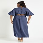 Puff-Sleeve Babydoll Maxi Dress image number null