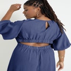 Puff-Sleeve Babydoll Maxi Dress image number null
