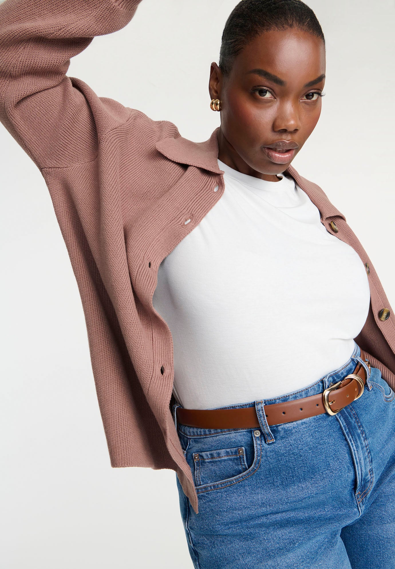 Collared Cardigan Sweater image number 3