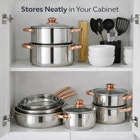 18-PC. Copper Accent Stainless Steel Cookware Set image number null