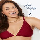 O-Ring Knit Mesh Overlay Bikini Top image number null