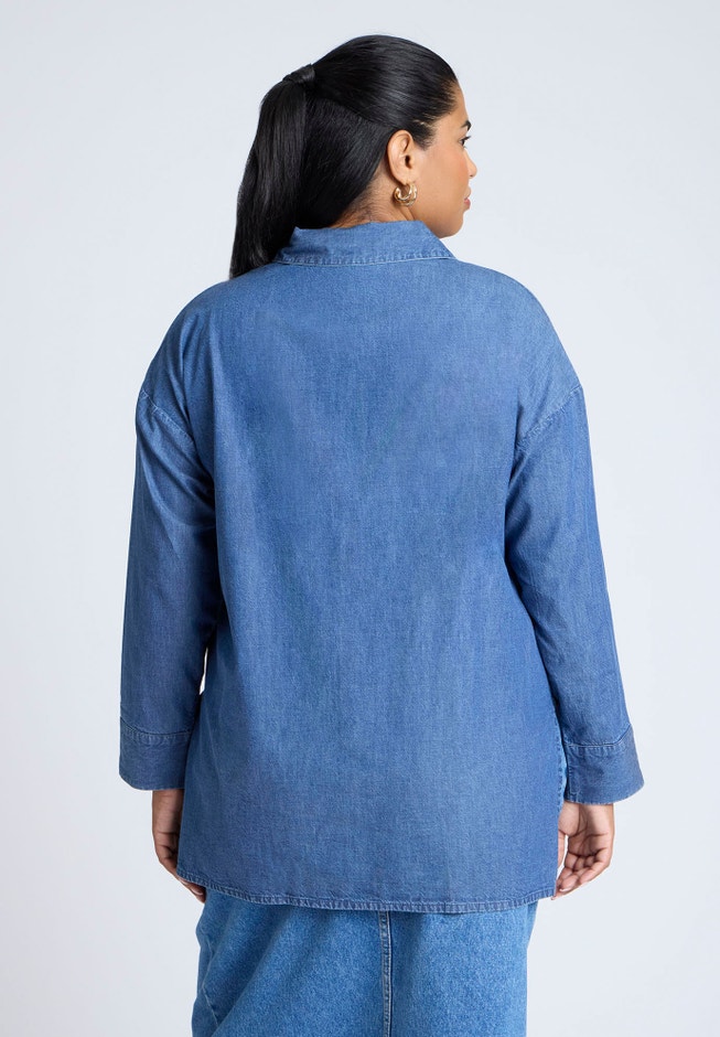 Oversized Chambray Top image number 1