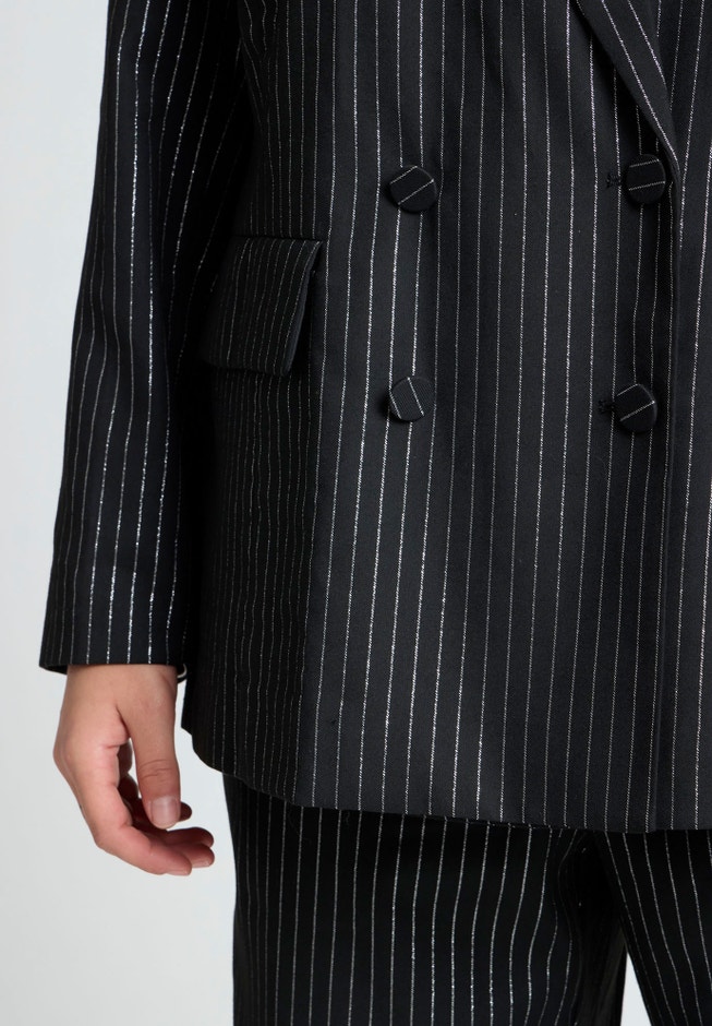 Shiny Pinstripe Blazer image number null
