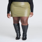 Croc Faux Leather Mini Skirt image number null