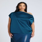 Draped Off The Shoulder Top image number null
