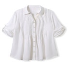 Rayon Pintucked Effortless Tunic Blouse image number null