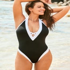Plunge V-Neck One Piece Swimsuit image number null