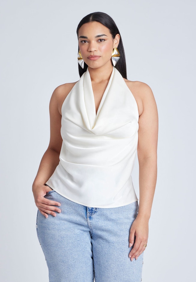 Satin Halter Top image number null