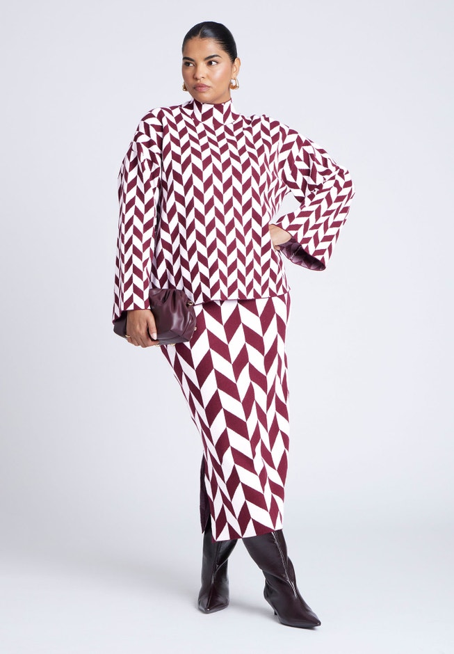 Intarsia Sweater Skirt image number null