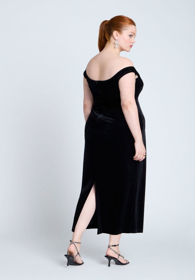 Velvet Off The Shoulder Dress image number 1