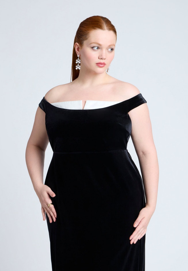 Velvet Off The Shoulder Dress image number 2