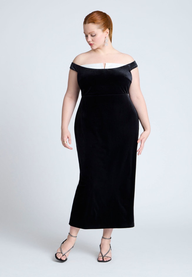 Velvet Off The Shoulder Dress image number 0