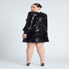 Lace Collar Sequin Mini Dress image number null