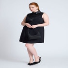 Sleeveless Tuxedo Mini Dress image number null