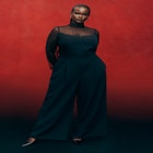 Mesh Turtleneck Jumpsuit image number null