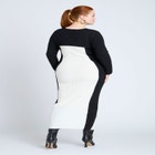 Maxi Sweater Dress With Colorblocked image number null