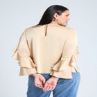 Sleeve Flounce Crewneck Blouse image number null