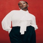 Dramatic Neck-Tie Blouse image number null