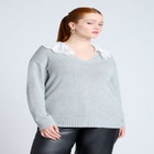 Lace Collar Sweater image number null